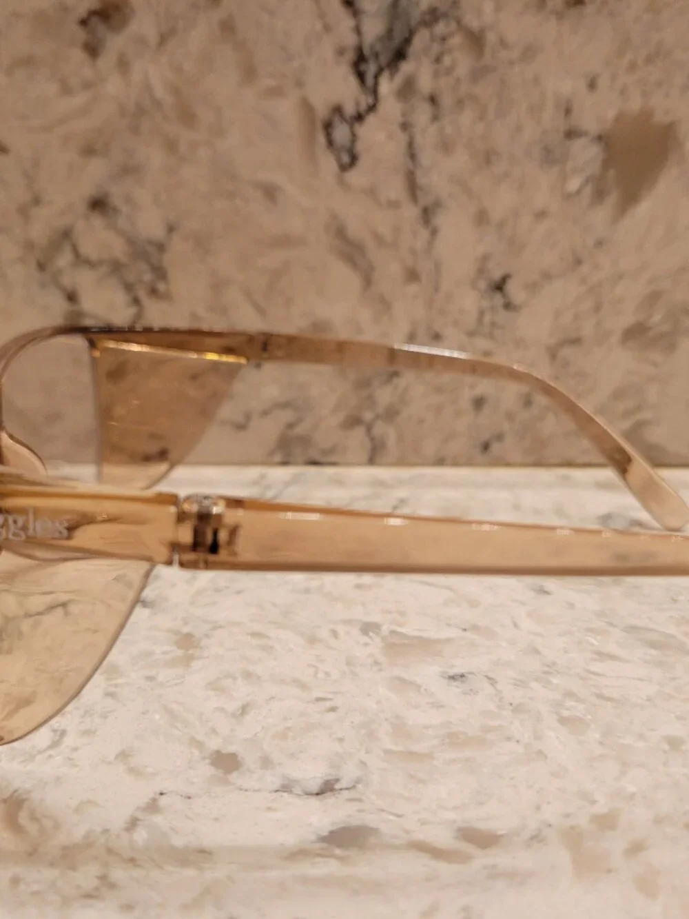 STOGGLES SAFETY GLASSES GOGGLES EYEGLASSES BLUE LIGHT SQUARE PEACH 50 20 145